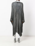 V-neck midi knitted poncho