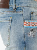 embroidered vintage effect slim straight jeans