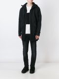 layered hem zip sweatshirt