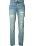 distressed high-rise jeans