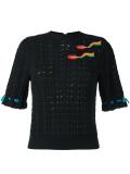 smoking lips beaded sweater