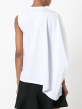 metallic logo asymmetric T-shirt