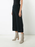 stitched wide cuff culottes