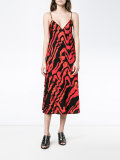 Runway squiggle print slip dress