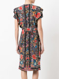 belted ruffle sleeve dress