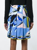 abstract print pleated skirt