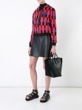 lipstick print zipped hoodie