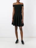 scalloped hem A-line skirt