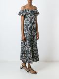 floral print ruffled off shoulder dress