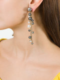 glass pearl dangle earrings