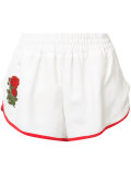 embroidered rose shorts 