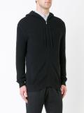 zipped knitted hoodie
