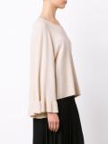 asymmetric shoulders knit blouse