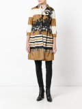 striped flared coat