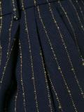 gold-tone pinstripe trousers