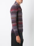 striped V-neck pullover