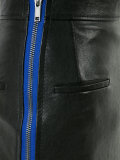 zipped laterals leather skirt