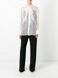 sheer ruffle detail blouse