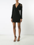 sheer detail fitted dress