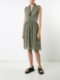 sleeveless frill leaf dress
