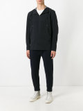 zipped neck hooded jacket