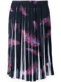 'Feathers Print Crepe de Chine' skirt