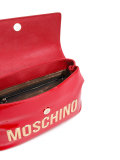 metallic logo fold-over tote