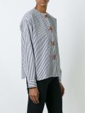 bow detail striped shirt