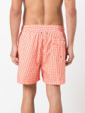 checked swim shorts