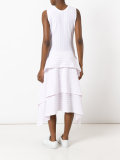 striped layered ruffled dress