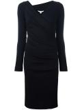 crossover V-neck fitted dress