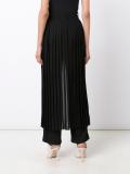 pleated skirt detail tuxedo trousers