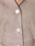 single breasted leather  coat 