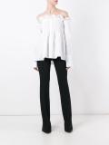frill trim off-shoulder shirt