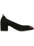 rounded block heel pumps