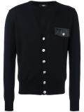 chest pocket V-neck cardigan