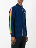 rainbow trim sleeve bomber jacket