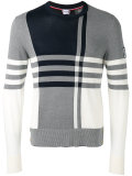 checked knitted jumper