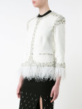 embellished feather-trim jacket 