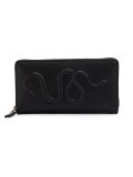 snake embossed zip around wallet
