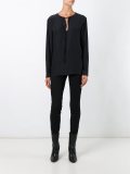 tassel keyhole detail blouse
