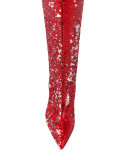 sequinned pointed boots