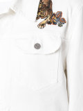 embroidered tiki tiger denim jacket