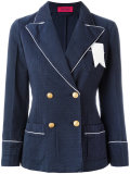 contrast trim blazer