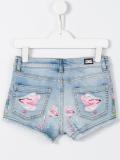 'Kiss Roses' denim shorts