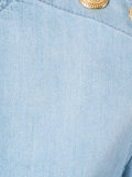 buttoned shoulder denim T-shirt