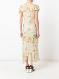 ruffle printed dress