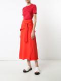 tie-front midi skirt