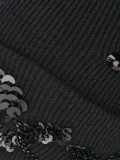 sequin floral design beanie