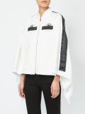 embroidered detail cape-style bomber jacket